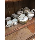 Paris porcelain teaware with grisaille and gilt decoration