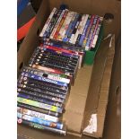 A box of DVDs