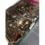 Two boxes of brass