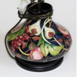 A Moorcroft pottery lamp base, height 23cm.