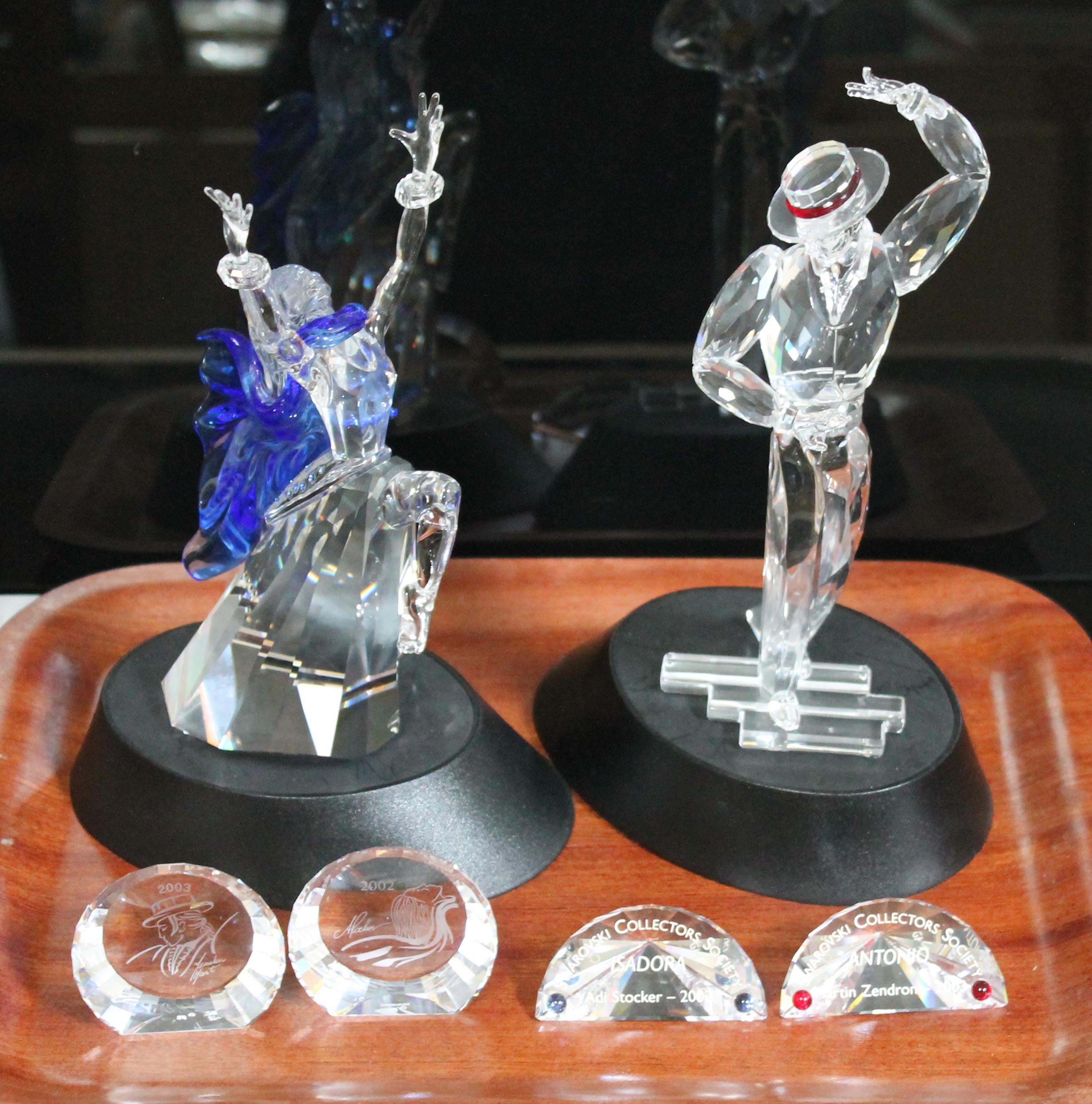 Swarovski Collectors Society Magic of Dance figurines comprising 2002 Isadora by Adi Stocker, 2003