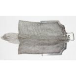 An early 20th century white metal chain mail purse, length 27cm, wt. 9oz.