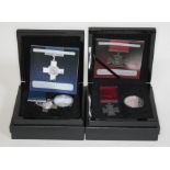 Two cased Bradford Exchange replica medal and silver proof coin sets: 'The George Cross' and 'The