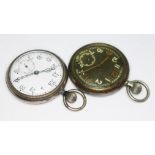 Two military General Service Time Piece pocket watches, both with unsigned dials having Arabic