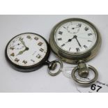 Two pocket watches comprising a nickel plated Thomas Russell & Son open face pocket watch and a