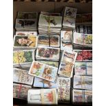 A box of cigarette cards