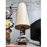 A retro 1970s pottery table lamp.