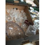 Box of various glassware