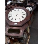 Two 19th century rosewood veneered drop dial wall clock cases and a 19th century Vienna wall clock
