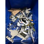 A quantity of mixed die cast and plastic model military aircraft models.