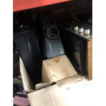 A quantity of various projectors, camera items, radio, etc.