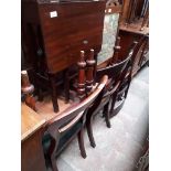 Six 19th century mahogany chairs - three balloon and bolt back and three sabre back.