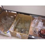 3 boxes of various glassware