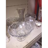 6 large crystal items including Stuart and Edinburgh