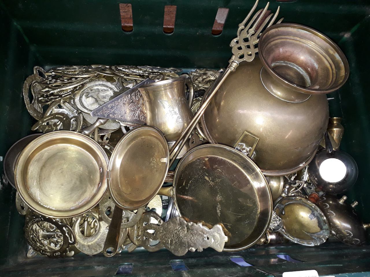 A collection of mainly brassware including a large quantity of horse brass etc.