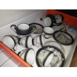 A box of Ritzy china coffee set, (no milk jug)