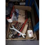 A box of tools including electric soldering machine