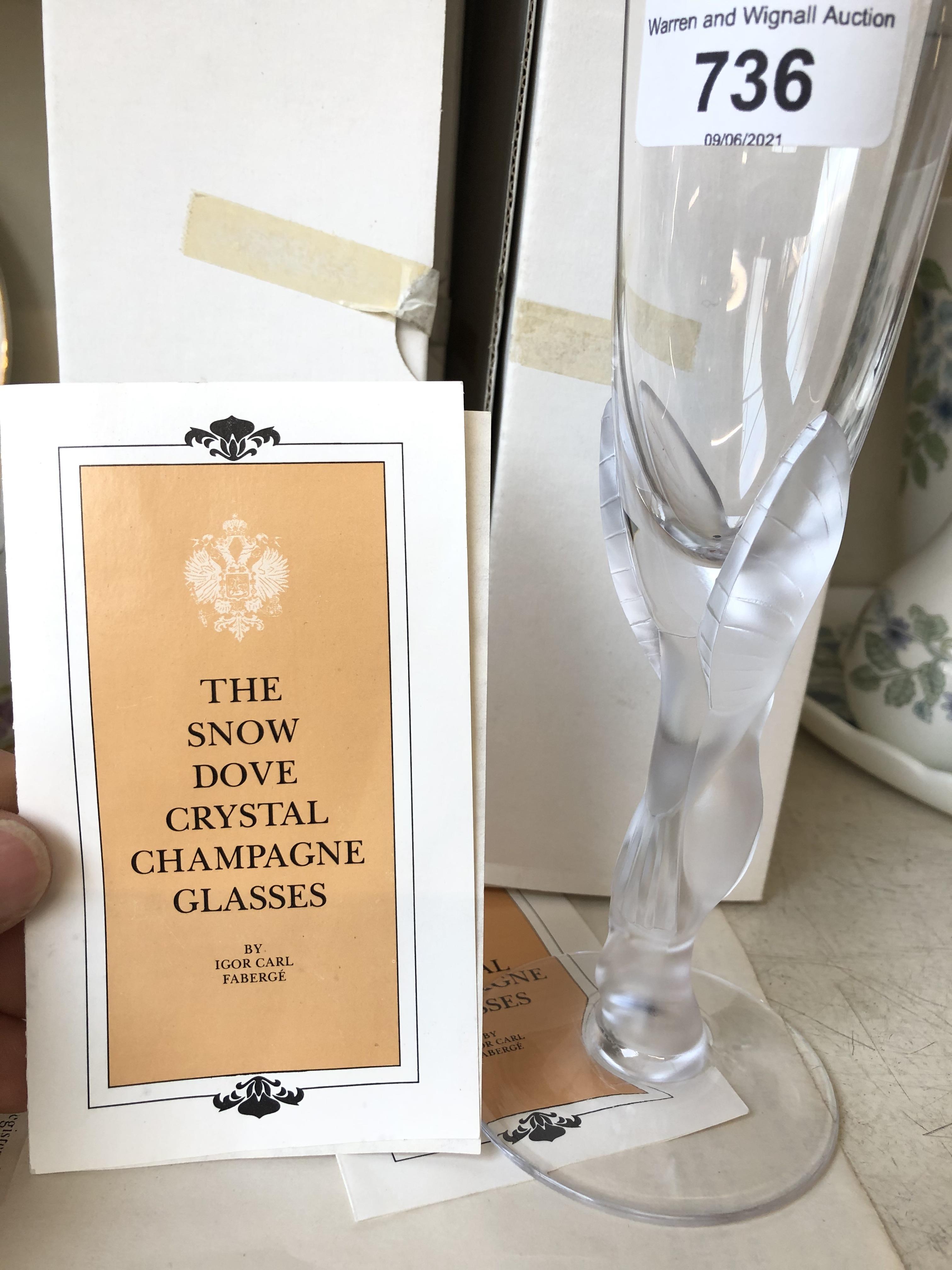 A set of six Franklin Crystal Faberge champagne glasses - Bild 2 aus 10