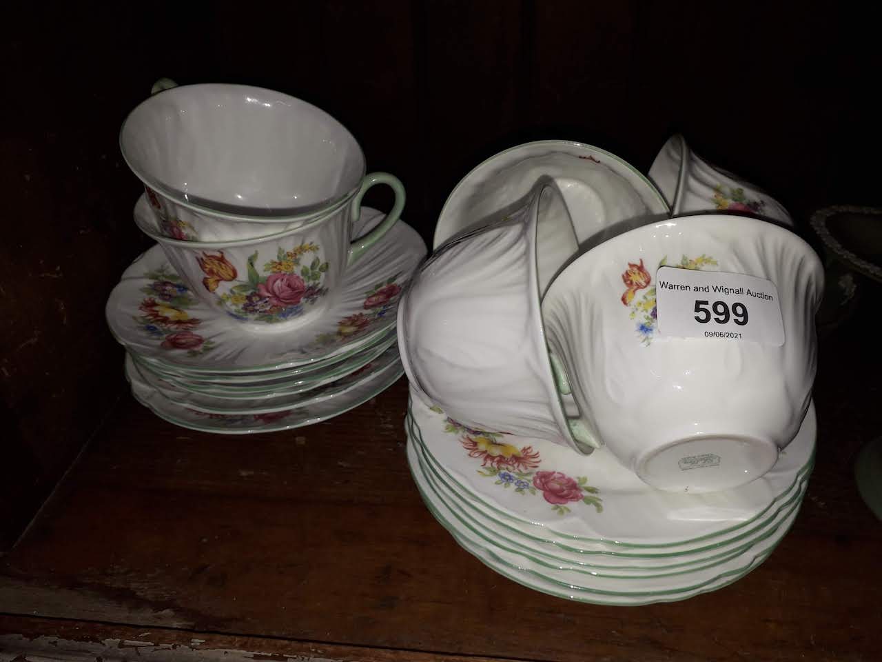 Shelley china six cups and saucers and six plates