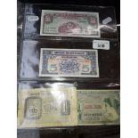 A collection of 4 vintage Armed Forces bank notes / vouchers.