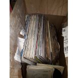 A box of LPs