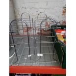 Two metal chrome wine racks