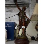 Spelter figure converted to lamp - needs re-wiring