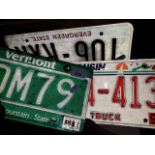 3 American number plates.