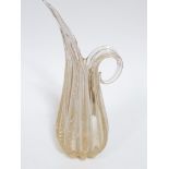 A Venetian glass ewer, height 40cm.