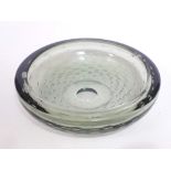 A Whitefriars green bubble glass bowl diam. 20cm.
