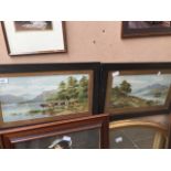 2 Highland oak framed prints