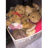 A box of teddies, articulated, Whinnie The Pooh, and others