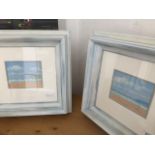 Sidney Restall, a pair of beach scenes, watercolours, 13cm x 10cm, signed, glazed and framed.