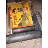 A box of vintage children's books including 1930s painting book