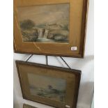 19th Century School, a pair of watercolours, 34cm x 26cm each, both indistinctly signed '...
