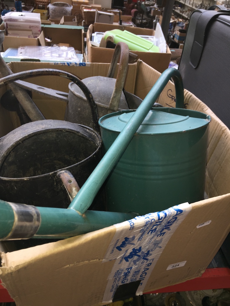 3 watering cans to include galvanised, etc.