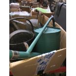 3 watering cans to include galvanised, etc.