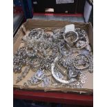 A tray of silver tone costume jewellery