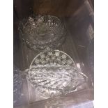 Plastic box of glassware