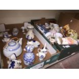 Two boxes of pottery