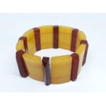 A vintage bakelite slab bracelet, diameter approx. 5.5cm, gross weight 33.08g.