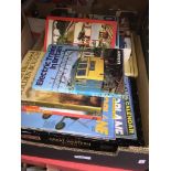 A box of mixed books including aviation, railway, etc.