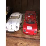 Burago die-cast model vehicles - Ferrari F40 and a Porsche 356