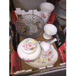 Box of Wedgwood china and some glass