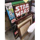 A Star Wars canvas and 4 pictures.