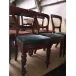 Six 19th century mahogany chairs - three balloon and bolt back and three sabre back.