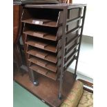 Vintage "Myers" office filing unit on wheels.