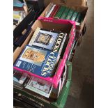 4 boxes of clock books and magazines