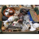 A box of mixed items including Aynsley