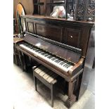 A mahogany cased B. Squire & Son upright piano